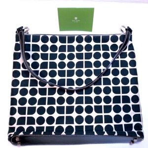 Kate Spade Like New Vintage Noel Dot Jacquard Shoulder Bag in Black Cream